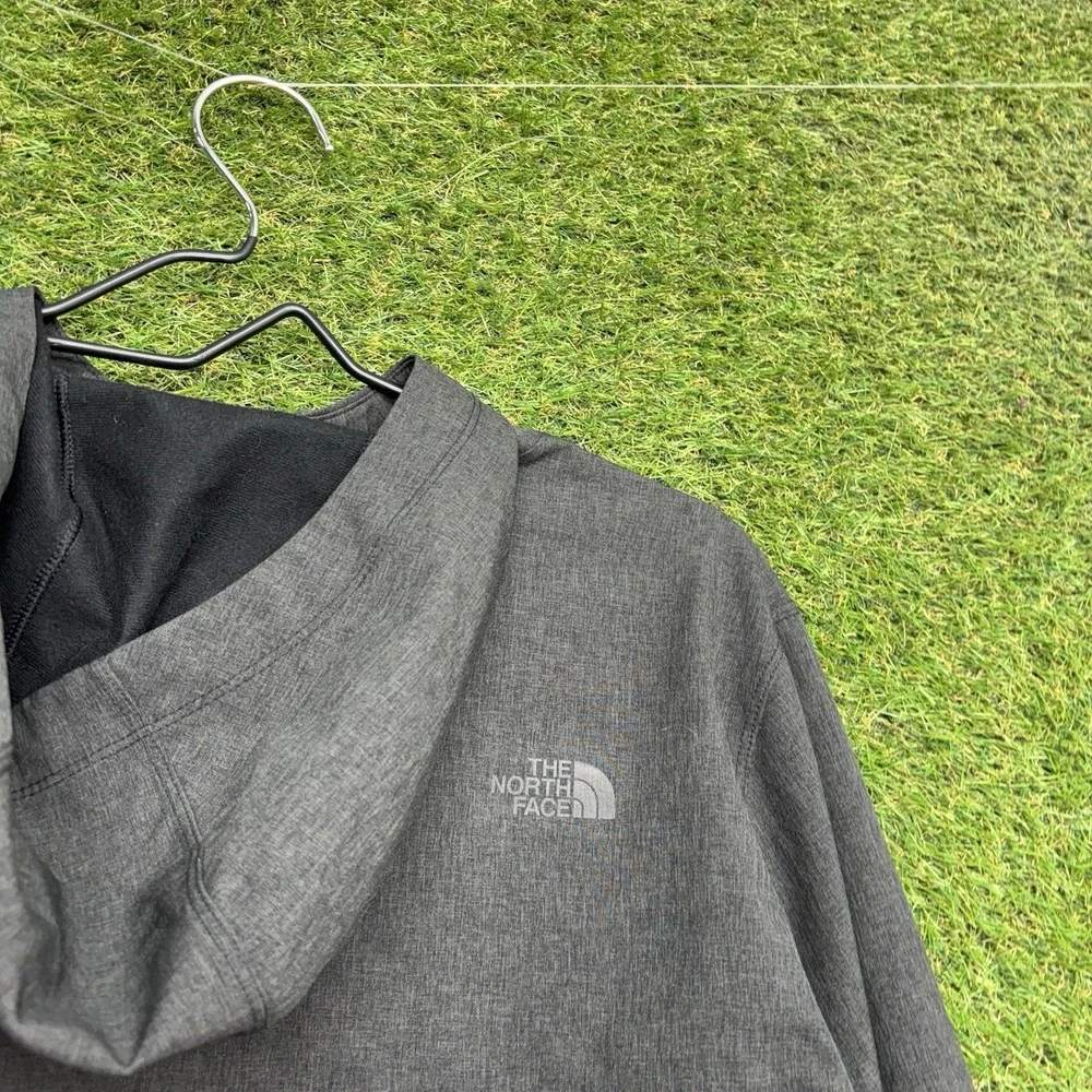 The North Face Kilowatt Jacket Mens Large Black Gray Full Zip Hooded Hiking
